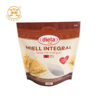 OEM Customize Flour Ziplock Bag Moisture-Proof Cassava Maizena Powder Flour Pouch Stand Up Bag With Zipper