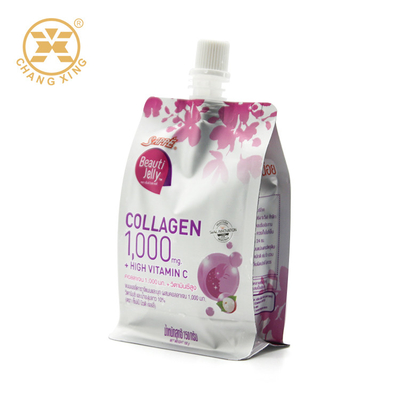 LDPE เครื่องดื่ม Jolly Sachet บรรจุภัณฑ์ 1000mg Liquid With Central Spout
