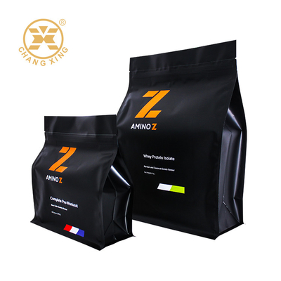 1 กิโลกรัม 2 กิโลกรัม กระเป๋าบรรจุผงผง Mylar ผนังผิวเคลือบสั่น พลาสติก Whey Protein Powder