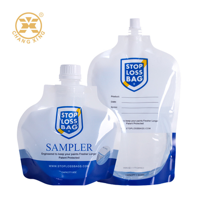 ปกแต่งกระเป๋าสปูท ยืนกระเป๋าน้ําผึ้งกับสปูท เกรดอาหารเหมาะสําหรับการเก็บตัวอย่างของเหลว