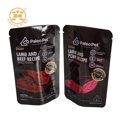 ถุงซิปพลาสติกพิมพ์โลโก้แบบกำหนดเองสำหรับอาหารสัตว์เลี้ยง ป้องกันความชื้น ถุงบรรจุภัณฑ์สำหรับสัตว์เลี้ยงสำหรับอาหารสุนัขและแมว