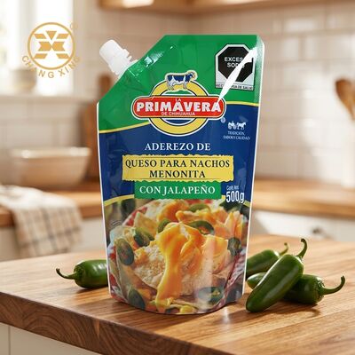 ถุงตั้งได้ Food Grade พิมพ์กราเวียร์ได้ตามสั่งสำหรับบรรจุซอสและเครื่องดื่ม