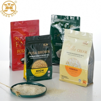 500g 1KG 2KG ความร้อนซีลถุงบรรจุภัณฑ์ข้าวพร้อมหูหิ้ว