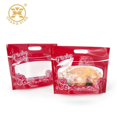 Bopp Antifog บรรจุภัณฑ์อาหารไมโครเวฟย่างไก่ย่างไก่ย่างพลาสติก Takeaway Carrier Bag