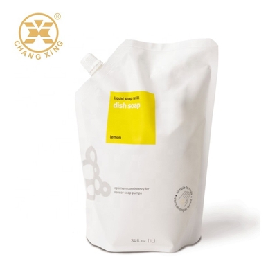 VMPET Stand Up Pouch พร้อมบรรจุภัณฑ์ Spout 300ml สบู่บรรจุภัณฑ์ที่ยืดหยุ่นได้ถุงพลาสติก