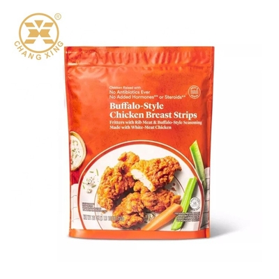บรรจุภัณฑ์ไก่ย่าง BOPP ปิดผนึกสามด้าน ODM แถบเต้านม Zip Lock Mylar Bags